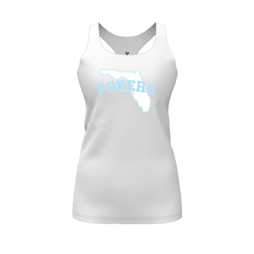 [FT0TRBWH-FYS-LOGO1] Decker Racerback Tank Top (Female Youth S, White, Logo 1)