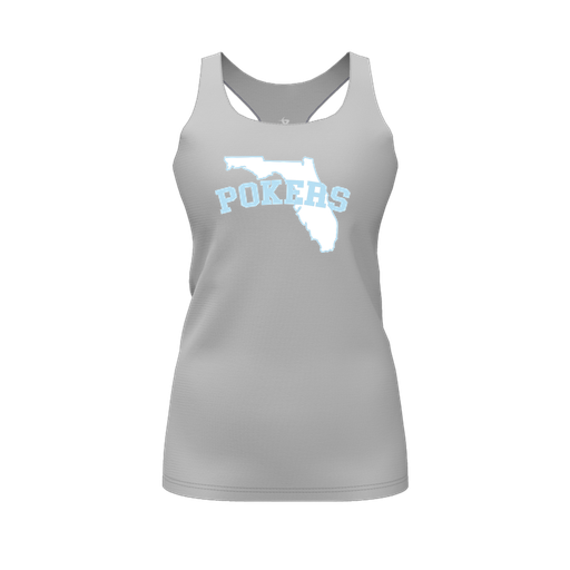 [CUS-DFW-RCBK-PER-GRY-FYS-LOGO1] Racerback Tank Top (Female Youth S, Gray, Logo 1)