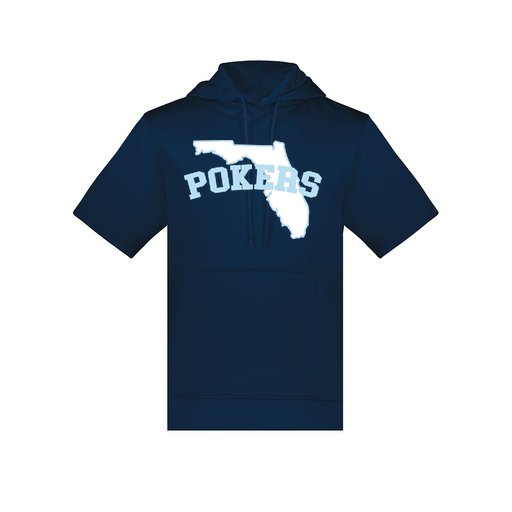[6871.065.S-LOGO1] Men's Dri Fit Short Sleeve Hoodie (Adult S, Navy, Logo 1)