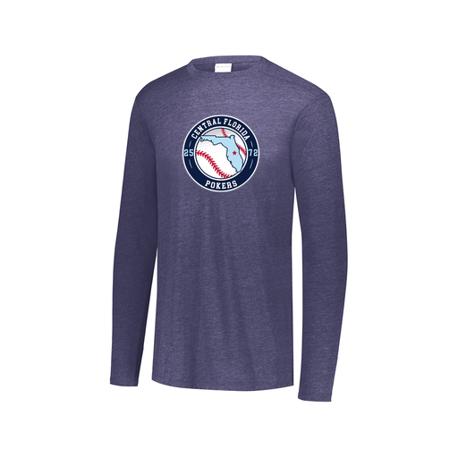 [FTLCUBNV-AXS-LOGO3] Decker Men's Tri-Blend T-Shirt - Long Sleeve (Adult XS, Navy, Logo 3)