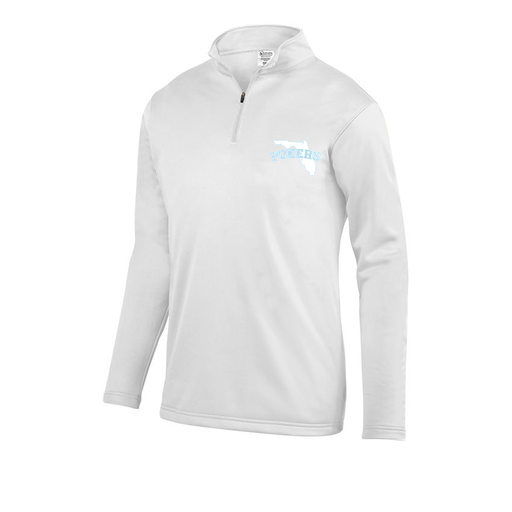 [FOLQFFWH-AS-LOGO1] Decker Men's FlexFleece 1/4 Zip (Adult S, White, Logo 1)