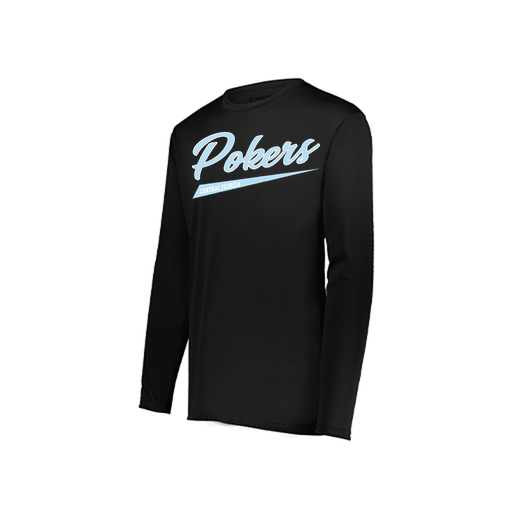 [222823.080.S-LOGO2] Youth LS Smooth Sport Shirt (Youth S, Black, Logo 2)