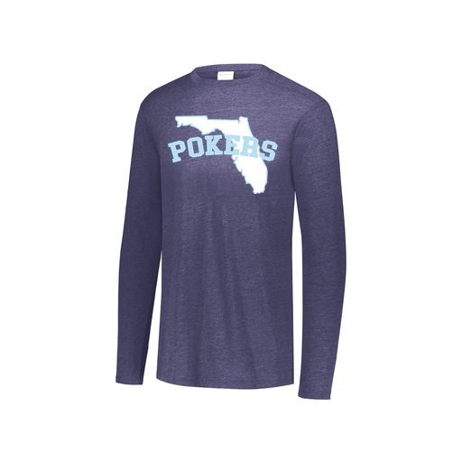 [FTLCUBNV-YS-LOGO1] Decker Youth Tri-Blend T-Shirt - Long Sleeve (Youth S, Navy, Logo 1)