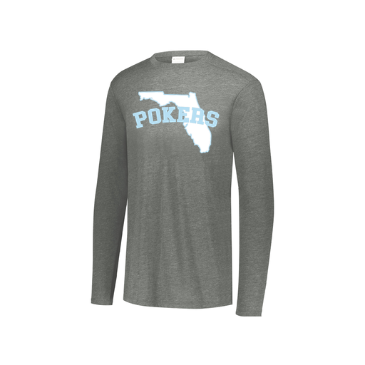 [FTLCUBGY-YS-LOGO1] Decker Youth Tri-Blend T-Shirt - Long Sleeve (Youth S, Gray, Logo 1)