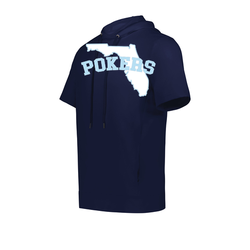 [222605.065.S-LOGO1] YOUTH VENTURA SOFT KNIT SHORT SLEEVE HOODIE (Youth S, Navy, Logo 1)