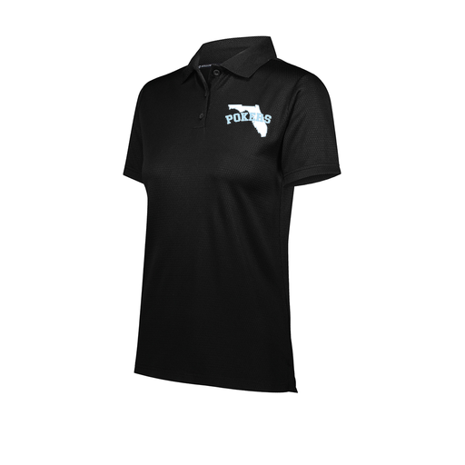 [222768.080.XS-LOGO1] Ladies Prism Polo (Female Adult XS, Black, Logo 1)