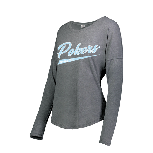 [3077.013.XS-LOGO2] Ladies LS Ultra-blend T-Shirt (Female Adult XS, Gray, Logo 2)