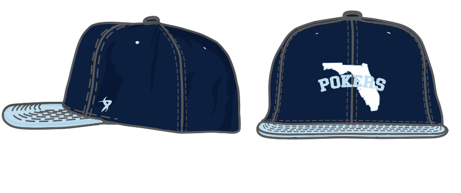 CF Pokers - Navy/Columbia Blue Script Hat
